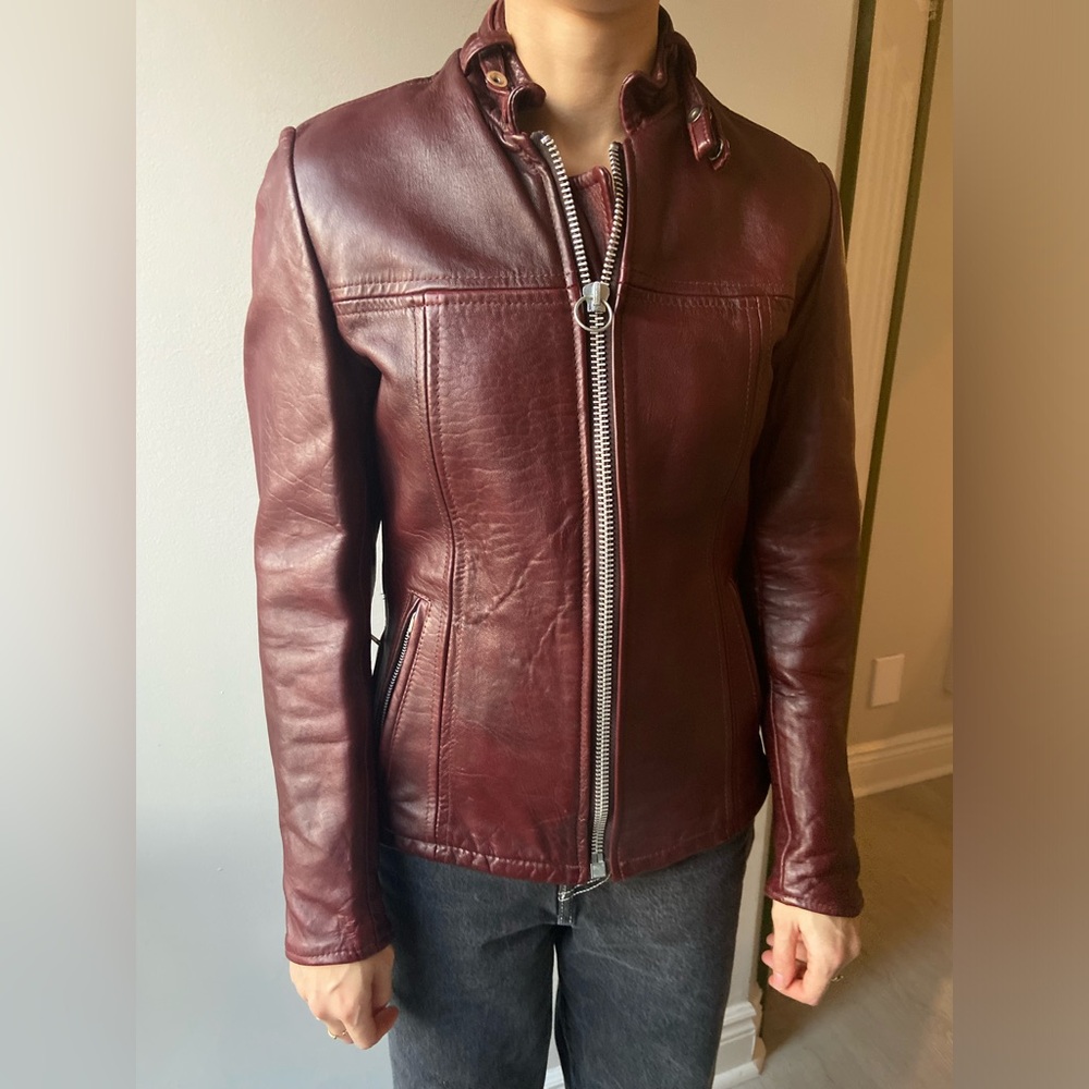 Oxblood vintage leather jacket